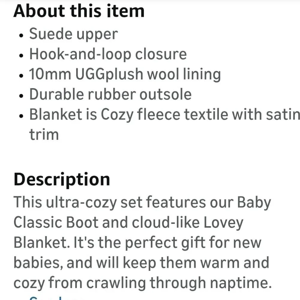 UGG‎ Baby Classic Fashion Boot & Lovey Gift Set- Ribbon Candy